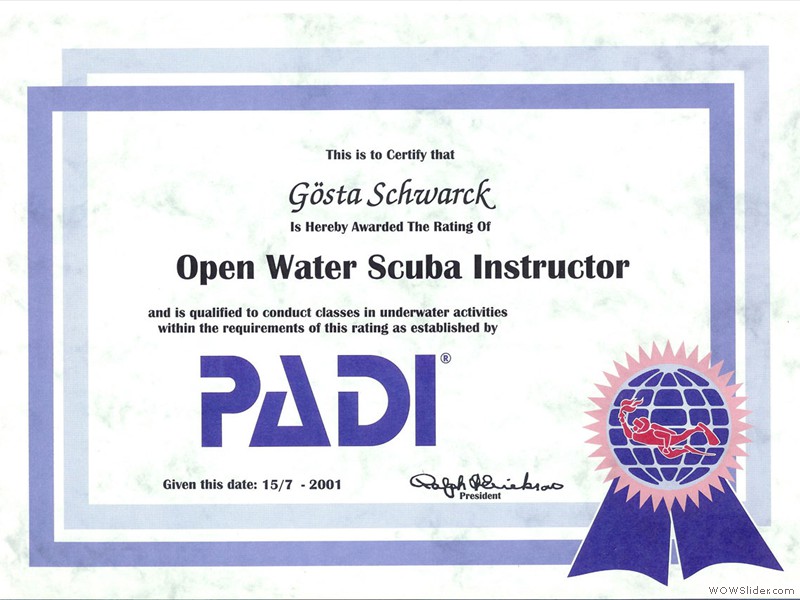 Open Water SCUBA Instructor