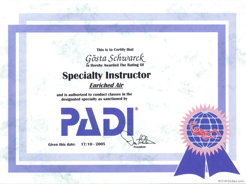 Specialty Instructor - Enriched Air