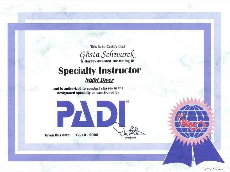 Specialty Instructor - Night Diver